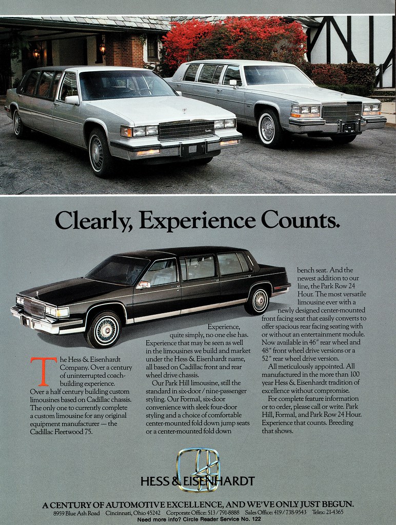 1987 Hess & Eisenhardt Limousines On Cadillac chassis. Alden Jewell