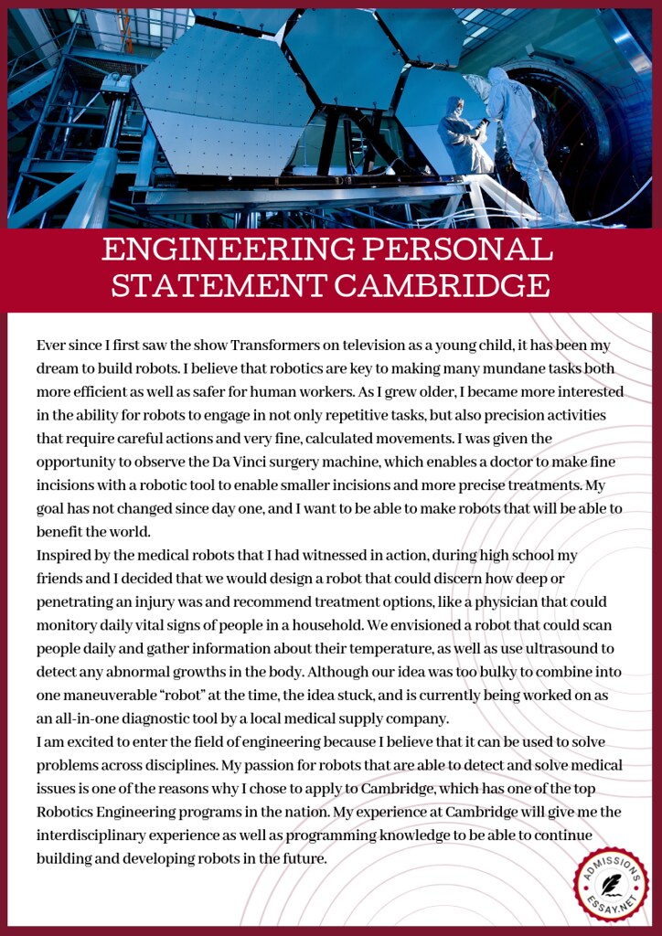 Engineering Personal Statement Cambridge Engineering perso… Flickr