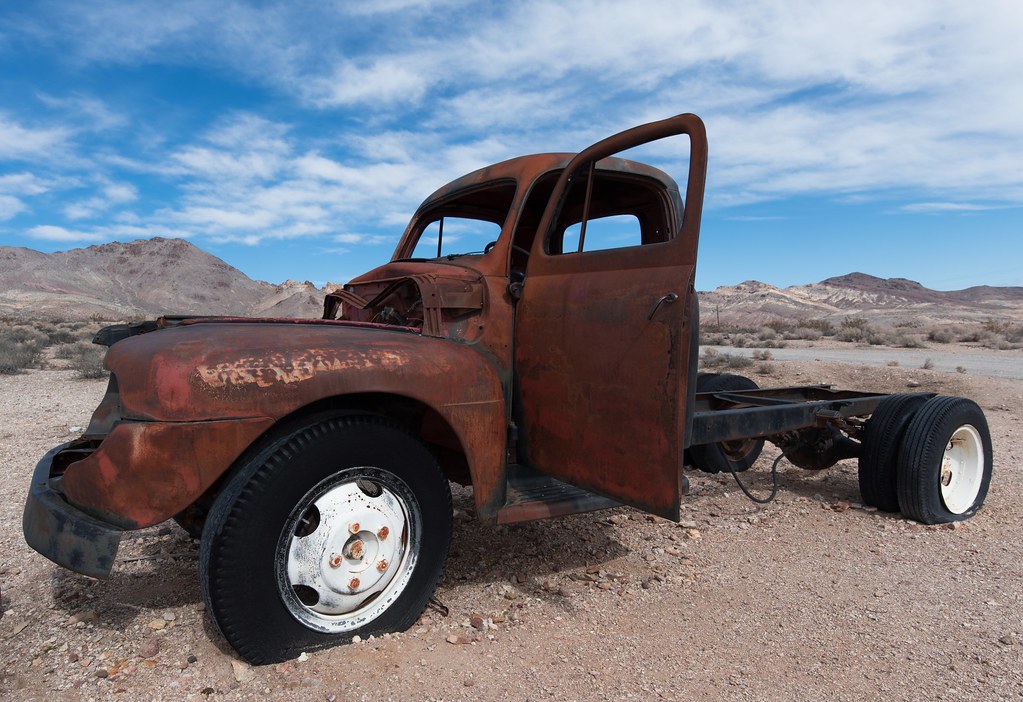 Rusting truck in Rhyolite, Nevada Anthony Flickr