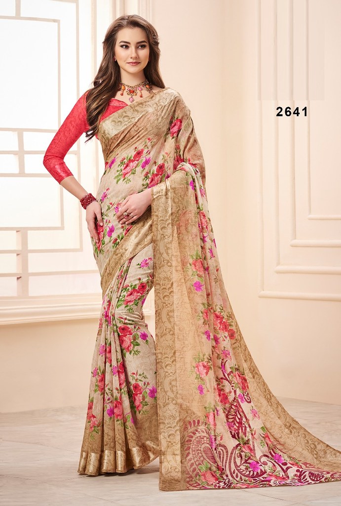 PRICE RS.578/ KHUSHI LINEN COTTON PRINTED SAREE COLLECTION SET TO SET