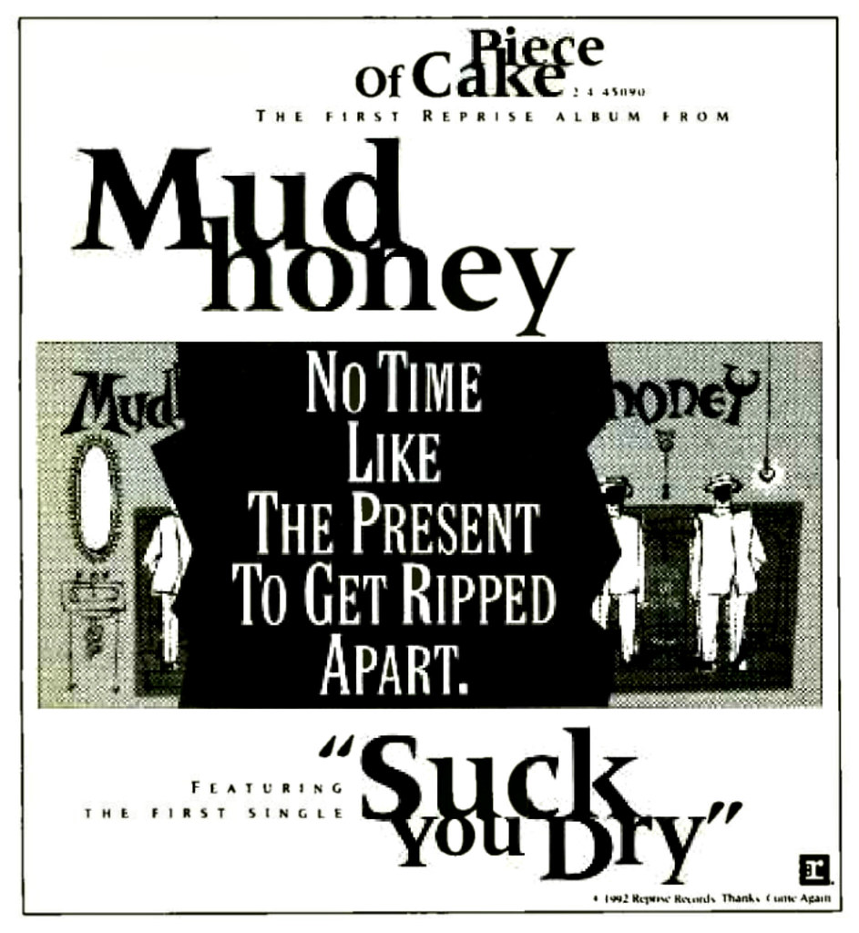 Mudhoney 1992 ad for "Suck You Dry" single 1992 magazine a… Flickr