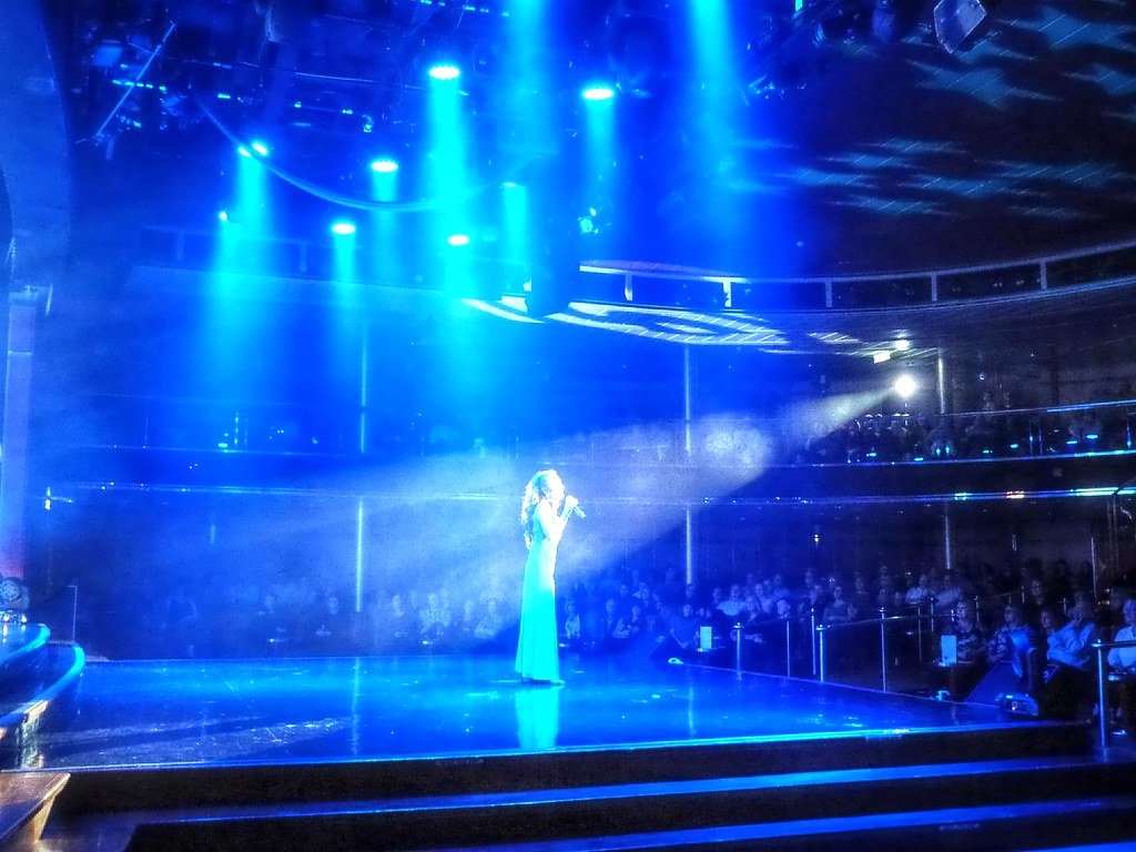 Spotlights Showtime on the cruise ship Columbus. 10 12 18 freeedom1