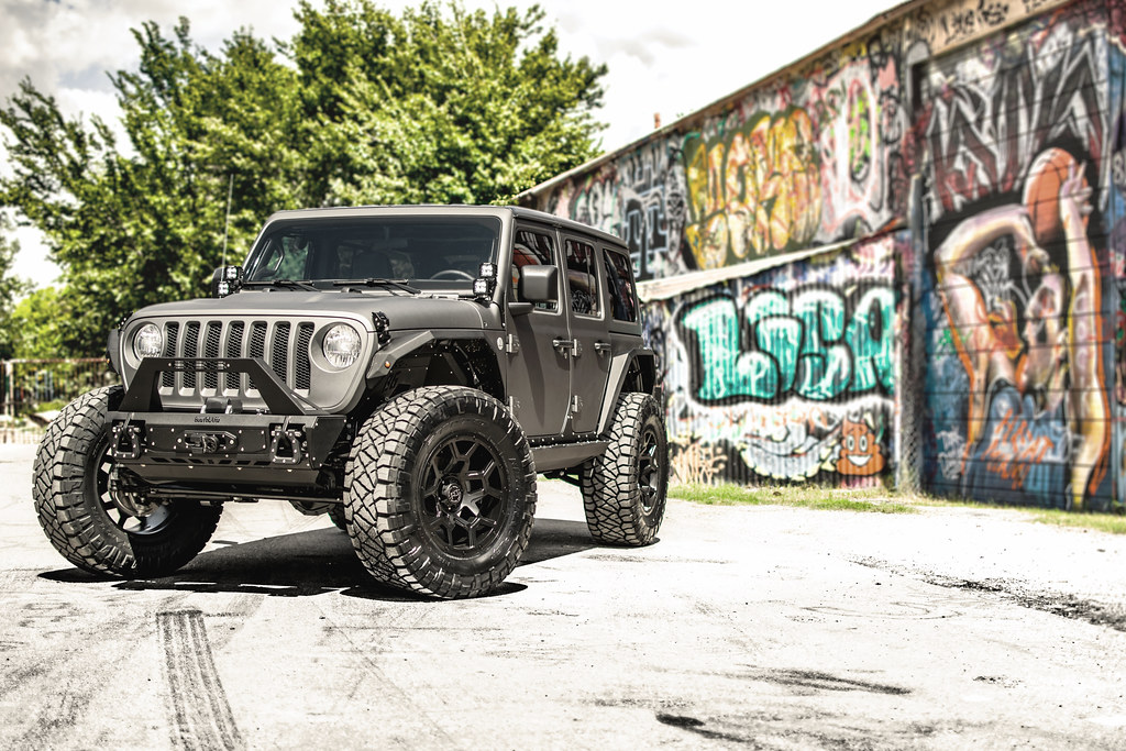 Jeep JLU Wrangler on Black Rhino Overland matte black truc… Flickr