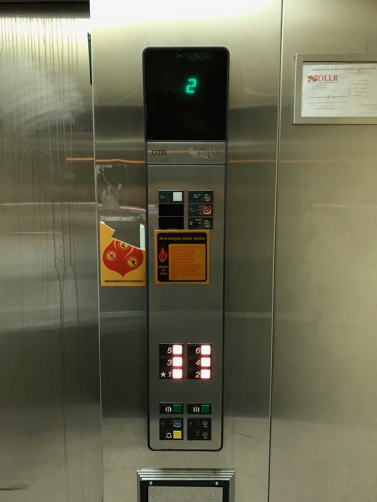 Otis elevator in Frederick in a parking garage DieselDucy Flickr