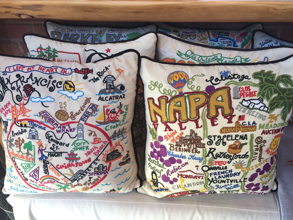 Love these embroidered California pillows m01229 Flickr