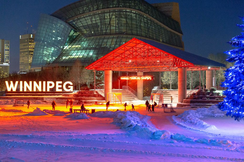 Skaters on the Hockey Rink at CN Stage in the Arctic Glaci… Flickr