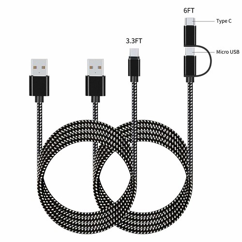 USB Type C Cable [2 Pack 6.0FT+3.3FT] Micro USB Cable with… Flickr