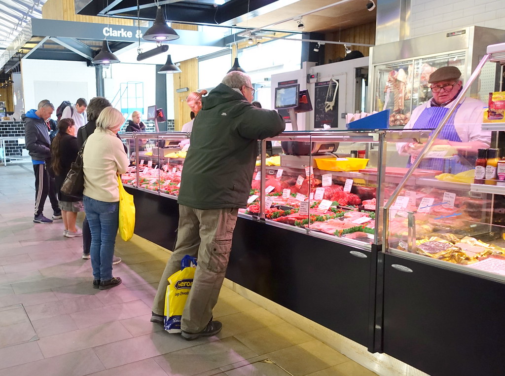 Adrian Livesey's Butchers busy at Preston Market A butcher… Flickr