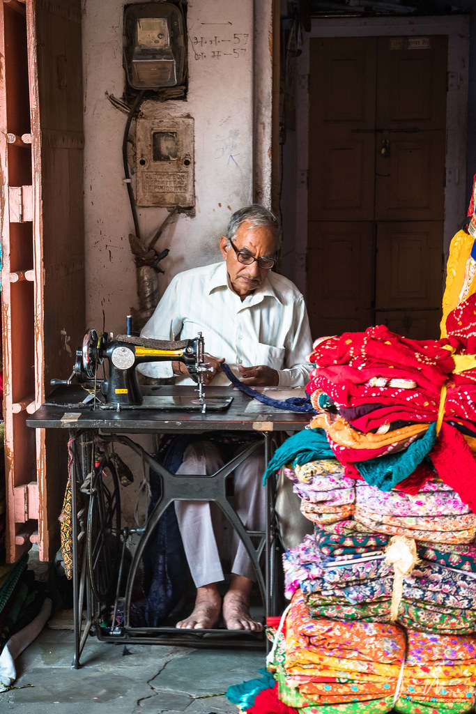 Jaipur Tailor The textile market in Jaipur is huge. My fav… Flickr