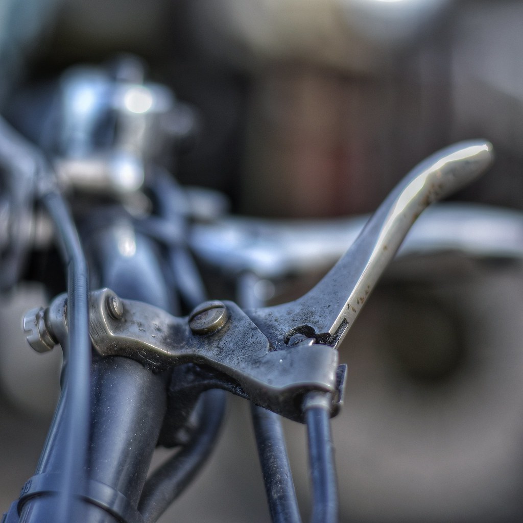 Leverage Brake lever, seen on an old school motorbike. Steve Thomas