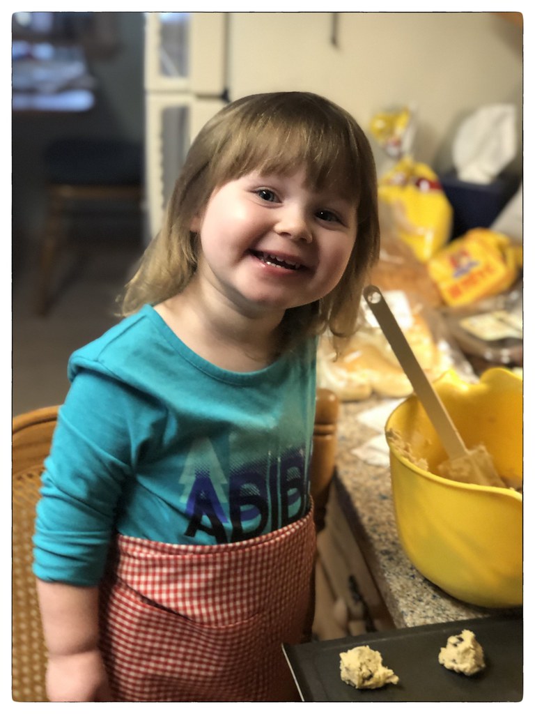 Leona first time baking cookie Chocolate Chip for Opa! Flickr