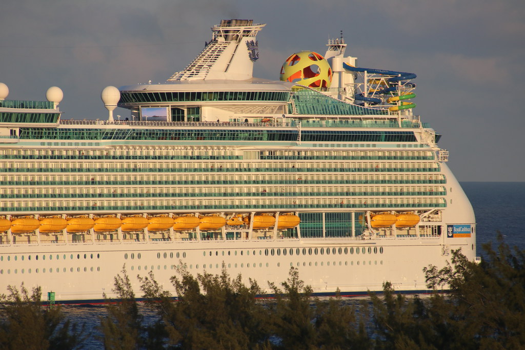 Cruise Ships at Nassau (Bahamas) taken from the port and t