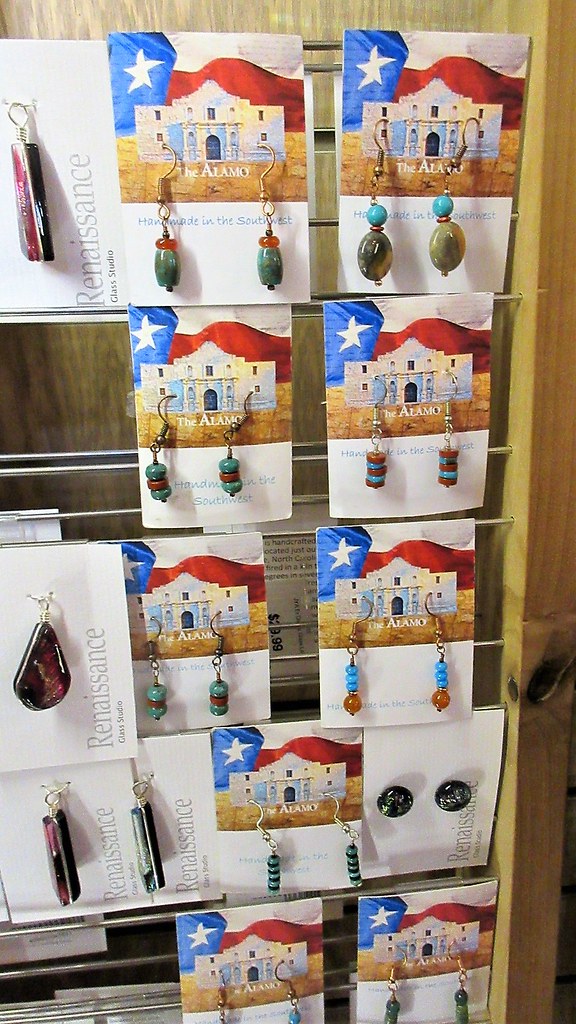 Alamo earrings for sale, Alamo Gift Shop, San Antonio, Tex… Flickr