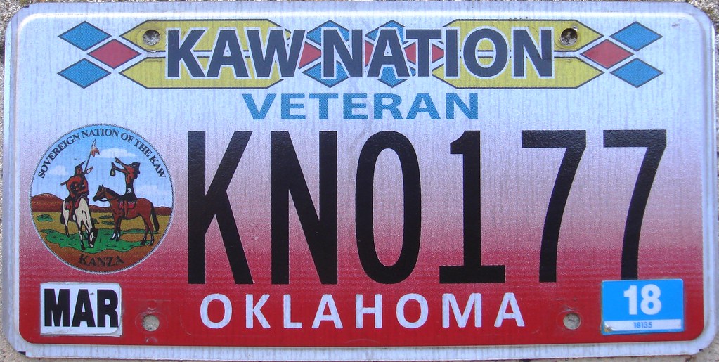 Kaw Nation Flat Veteran License Plate Oklahoma. One (rear)… Flickr