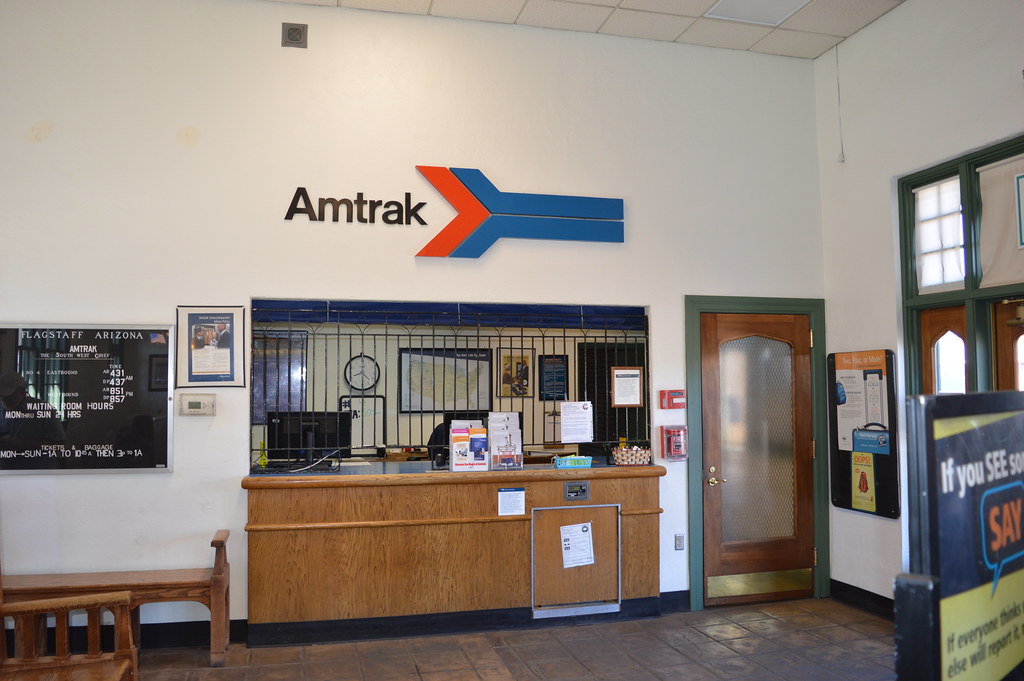 Dated Logo The inside of the Flagstaff Amtrak Station. John Frantz
