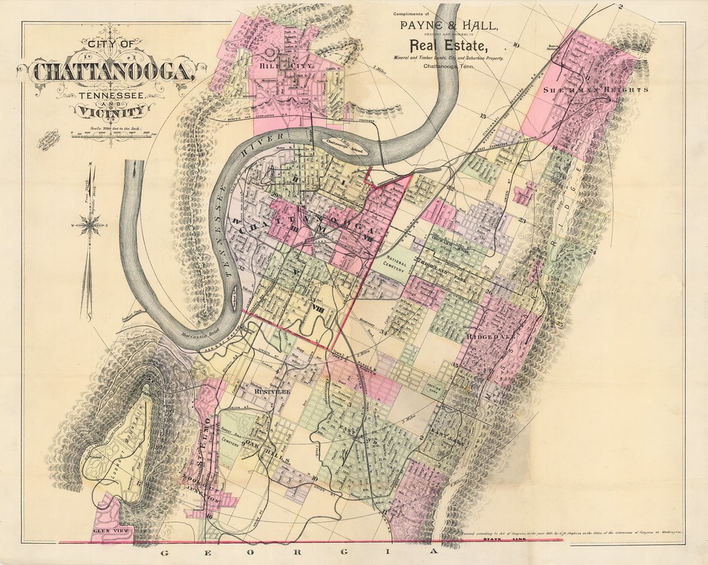 Chattanooga City Limits Map Chattanooga Street Map, 1889 Published by G. M. Hopkins. Flickr