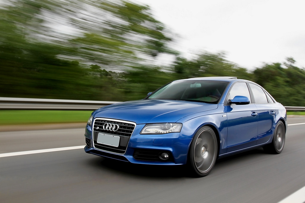 Blue Audi in motion Mr. West Flickr