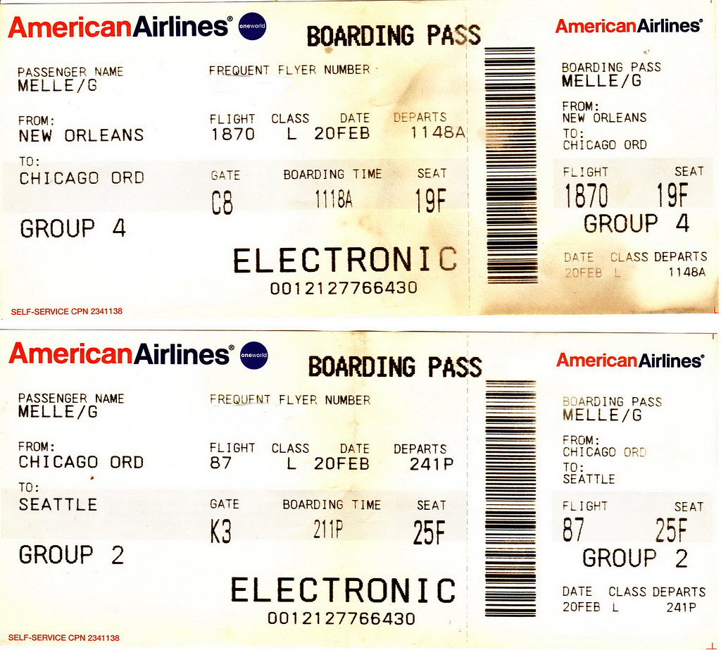 American Airline Boarding Pass