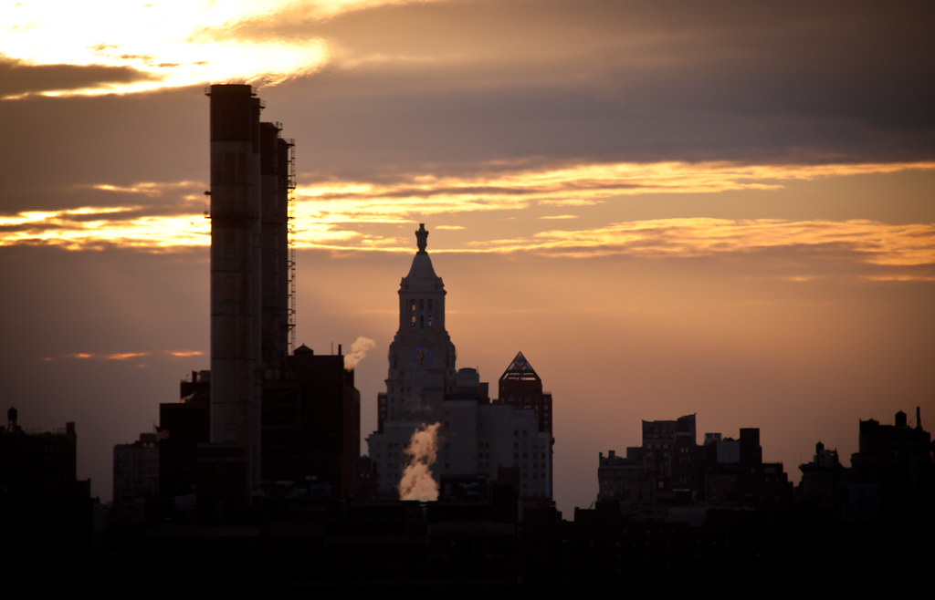 Smoke Stacks & Con Edison Clock Tower at Sunset NYC Flickr