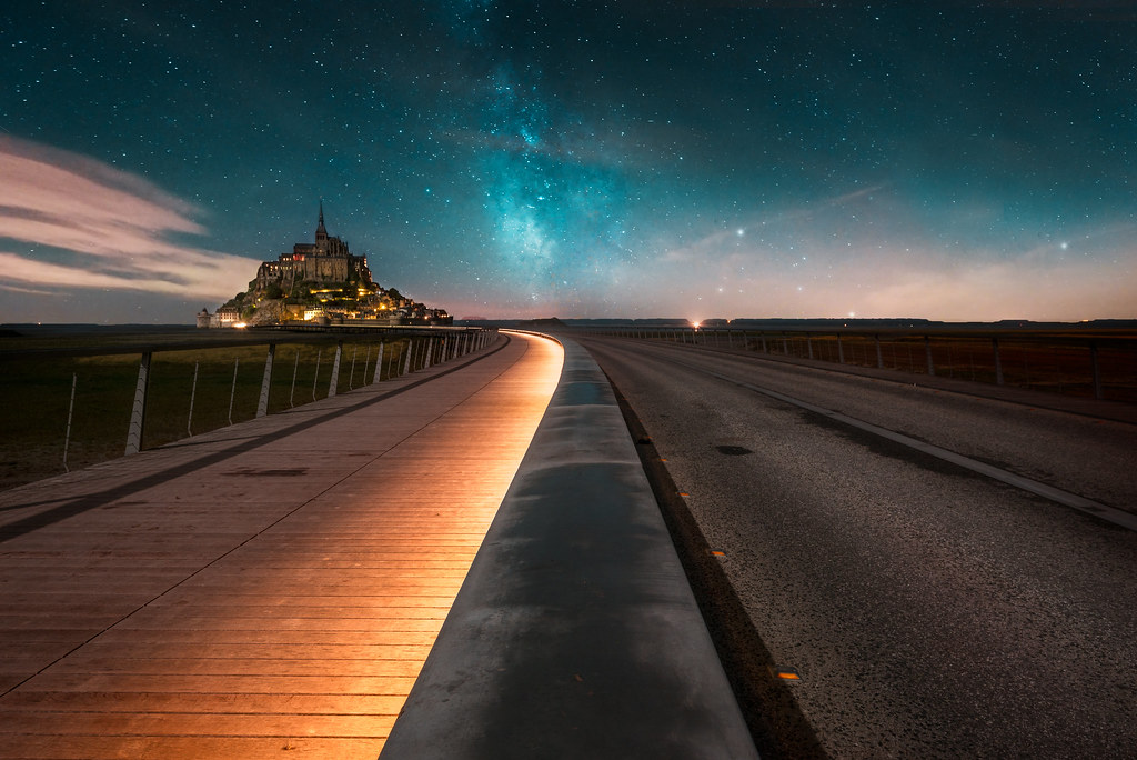 Voie lactée sur le mont Saint Michel O.D Photographies Flickr