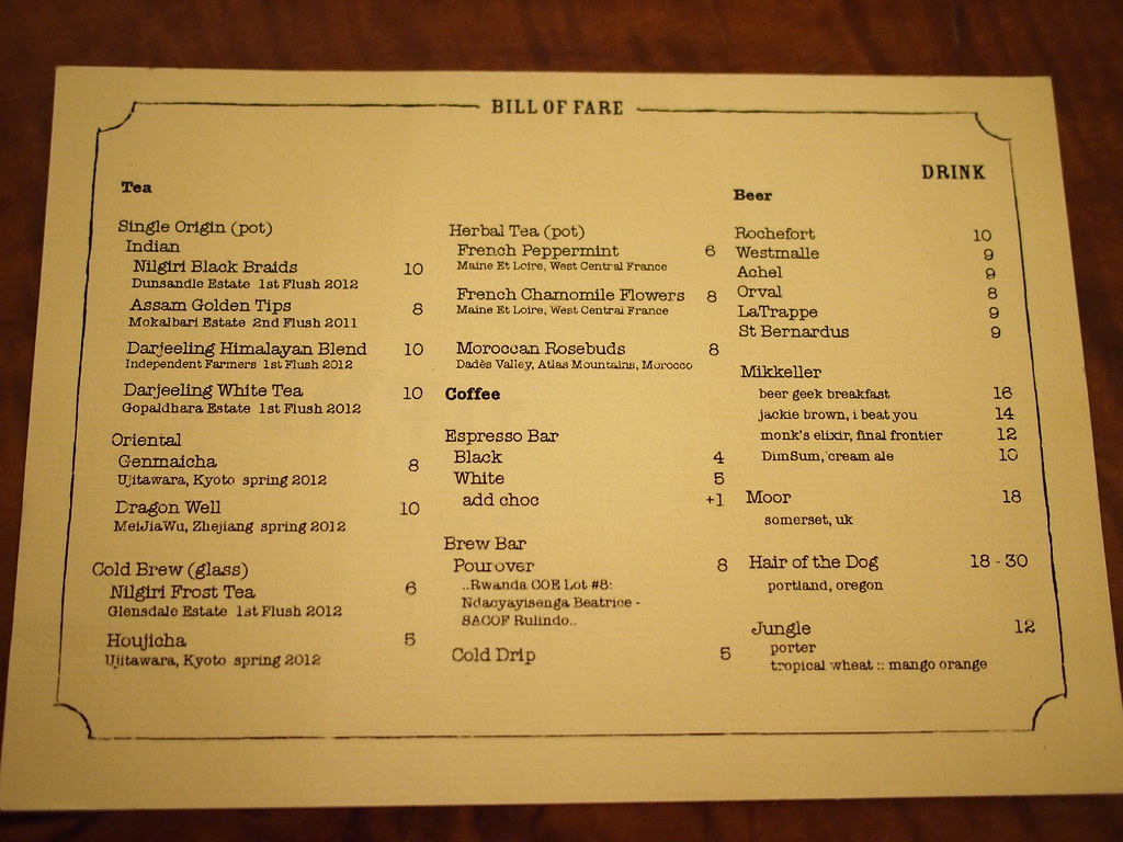 Bill of Fare (Drinks Menu). Henry Congressional, Henry Par… Flickr
