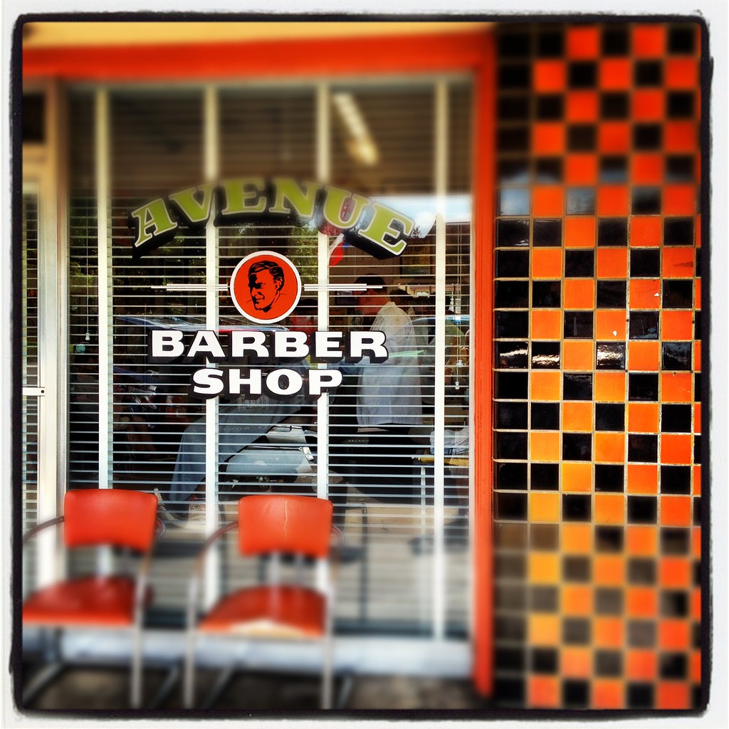 Barber Shop Window Chairs Orange Black Checkerboard SOCO S… Flickr