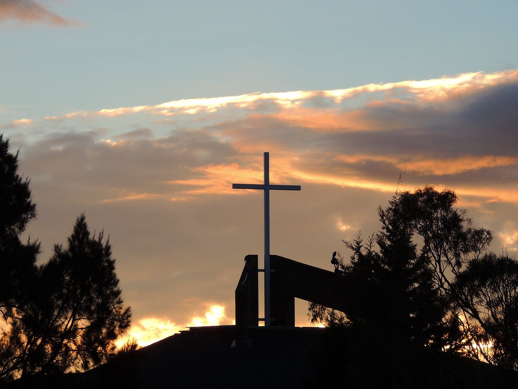 Sunset over St Clement of Rome, Bulleen PsJeremy Flickr