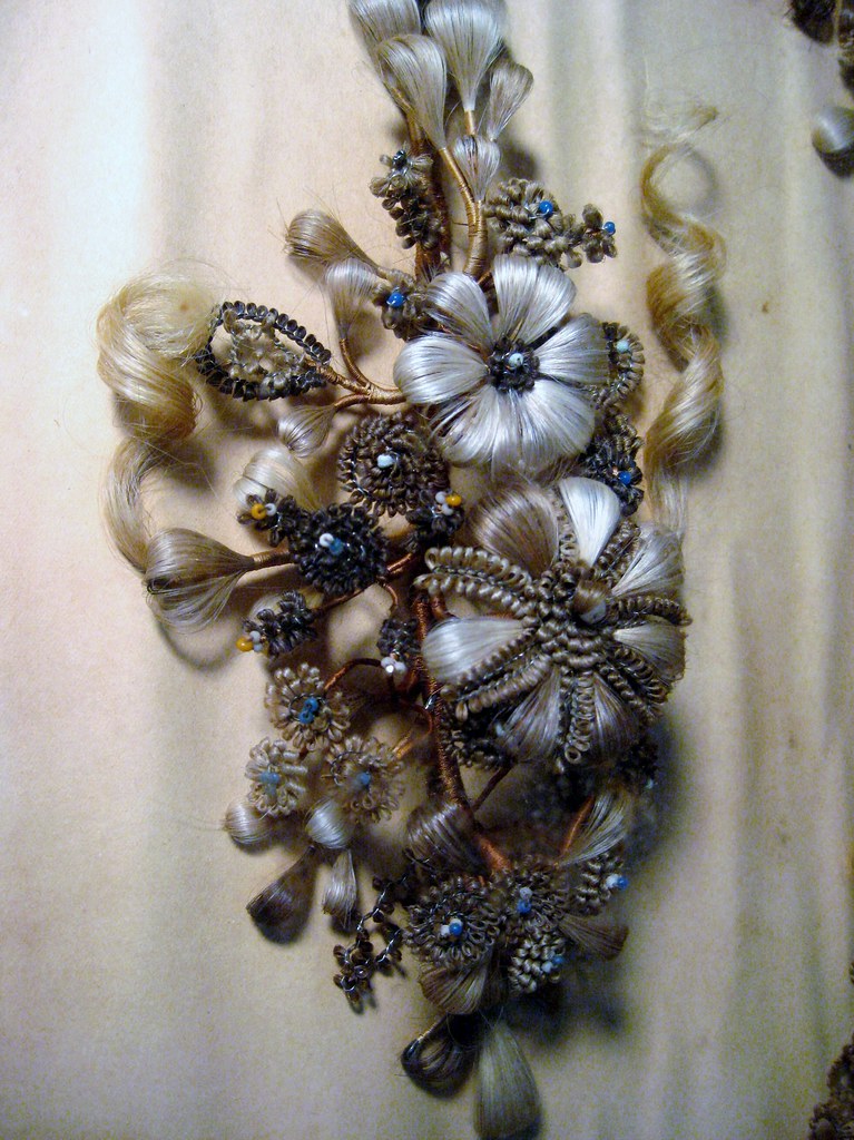 Hair ornament A framed decoration made from human hair pro… Flickr