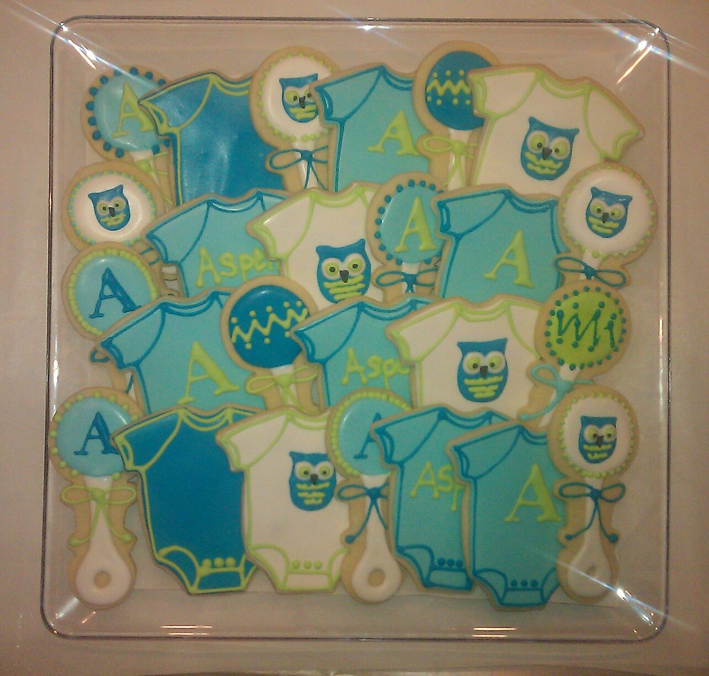 Baby Boy Baby Shower Cookie Tray ..more owl themed cook… Flickr