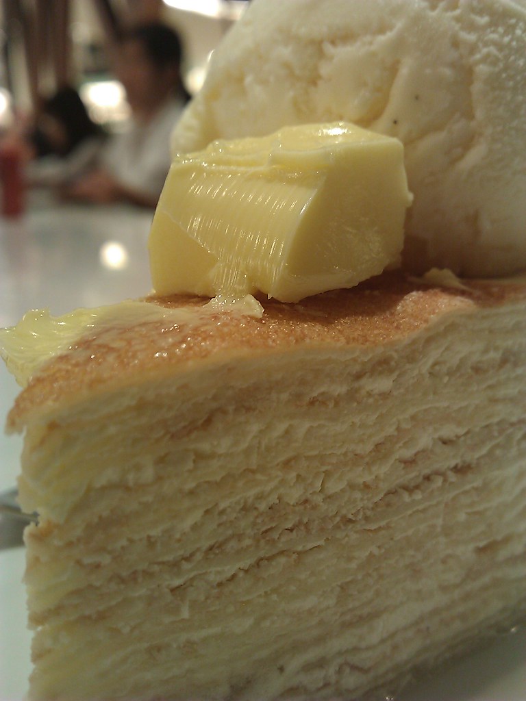 Crepe Cake Pancious Pancake House With vanilla ice cream… Flickr