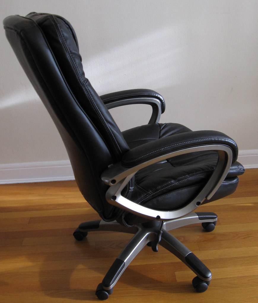 Office Depot Black Leather Chair side view Comfortable p… Flickr