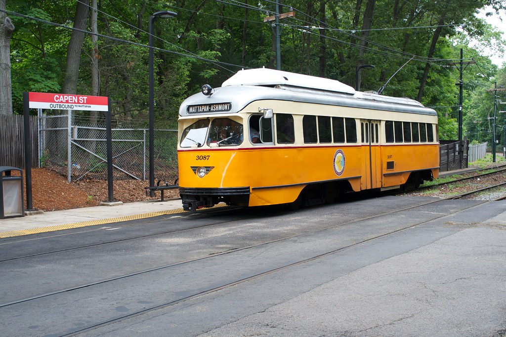 Mattapan Trolley Tram on the MBTA AshmontMattapan line. Mike Knell