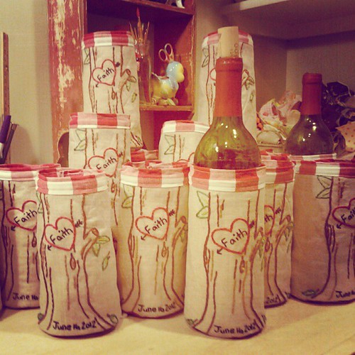 Wine Koozies for wedding favors Stitched up for a customer… Flickr