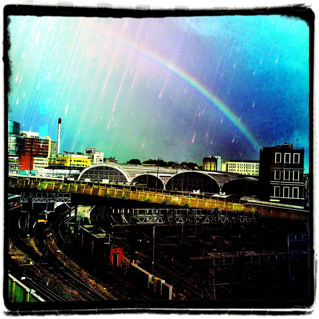 Paddington station under a rainbow... View through the win… Flickr