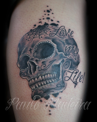 Dia De Los Muertos Black And Grey Skull Tattoo | Paulo Madei… | Flickr 500_x_396_jpg