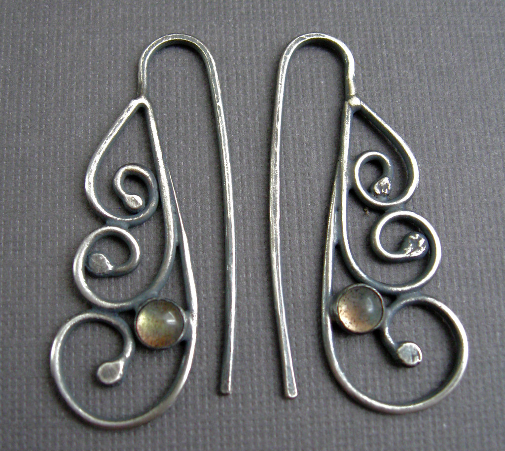 Wrought Iron Sterling Silver Earrings with Labradorite Flickr