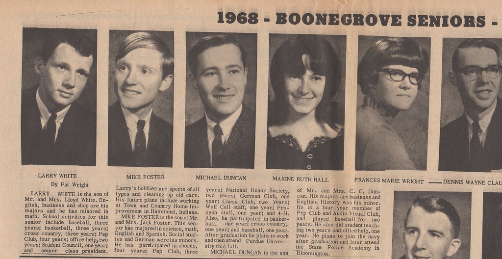 Class of 1968 Porter County Herald May 16, 1968 Boone Gr… Flickr