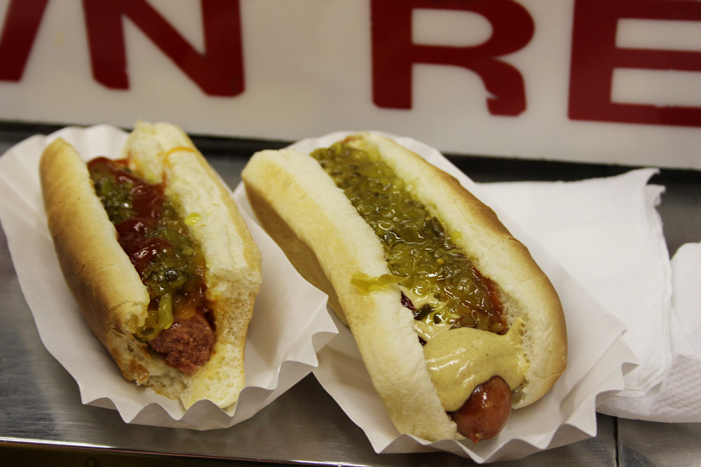 Hot Dogs! Gray's Papaya. New York, NY June 29, 2012 viviandnguyen