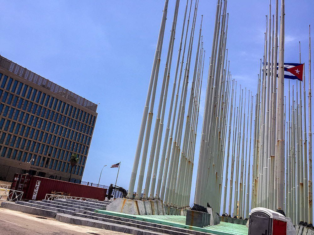 Cuban Flag Poles Blocking US Embassy California Judges Association Flickr