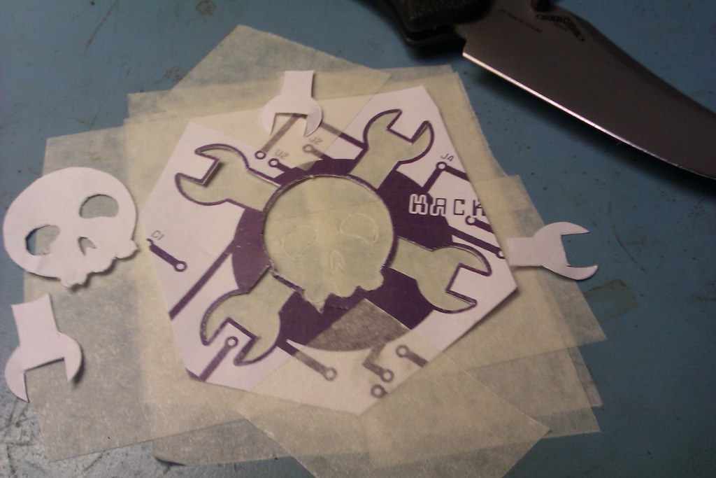 cutting out a stencil on masking tape netl Flickr