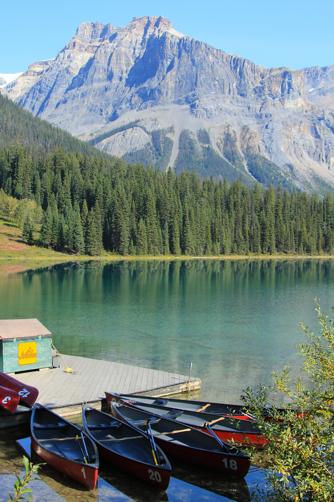 Canoes for rent Emerald Lake, Yoho National Park, British … Flickr