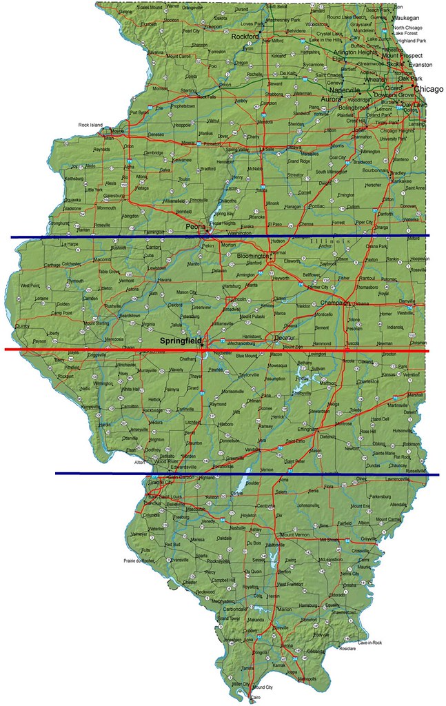 illinois divided Northern, Central and Southern Illinois theresawill Flickr