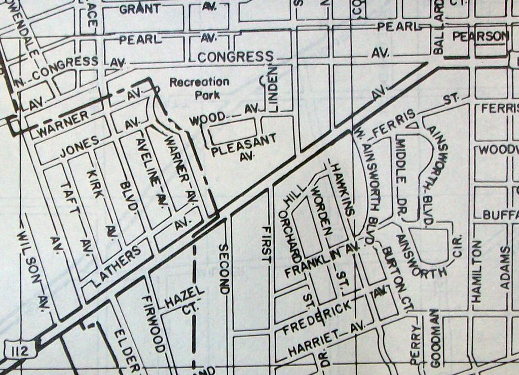 Ypsilanti MI (Feb 1956) Map by MAPCO. davecito Flickr