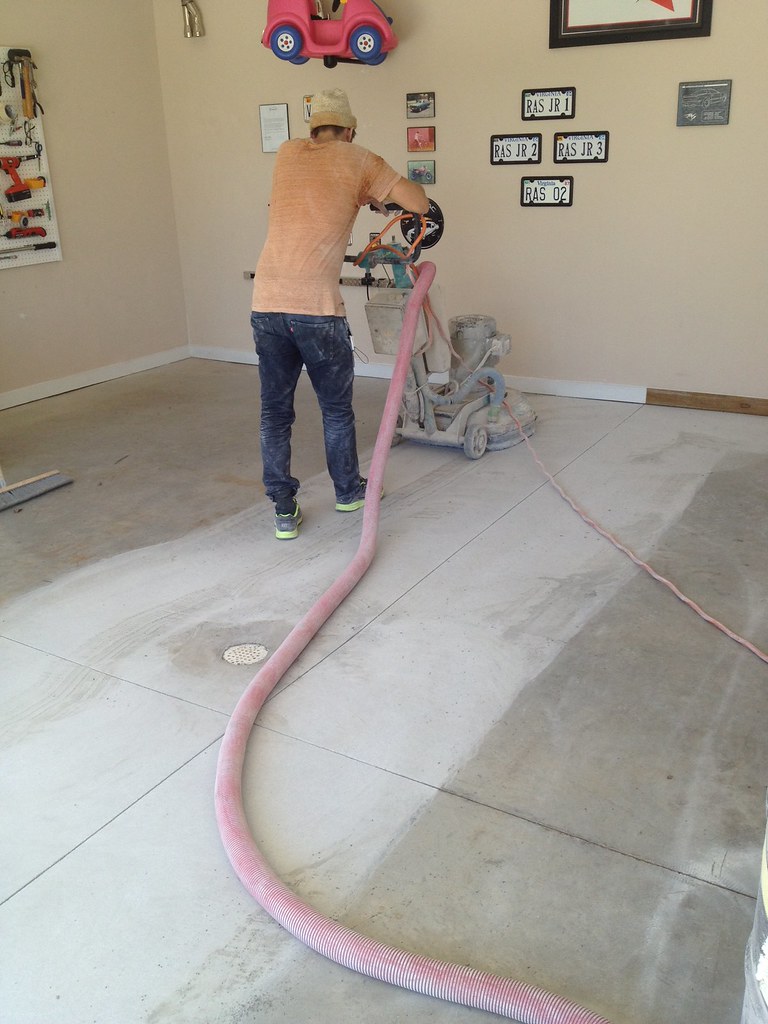 Grinding a garage floor. Prep for epoxy. DecorativeConcret… Flickr