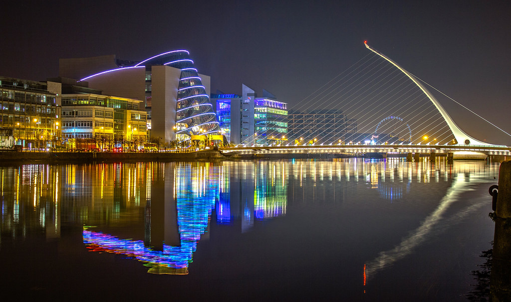 Dublin City Docklands Dublin city skyline at night. Shows … Flickr