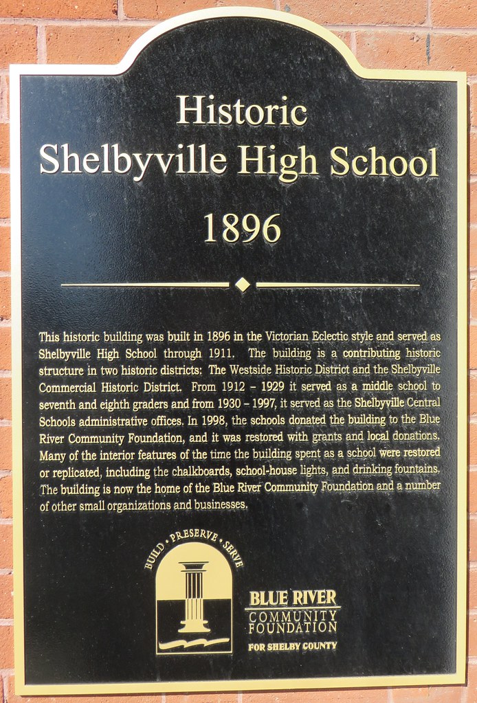 Old Shelbyville High School Plaque (Shelbyville, Indiana) Flickr