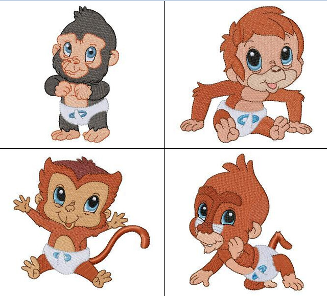 BABY MONKEYS IN DIAPERS CARMELLA’S KORNER Get Cute Set O… Flickr