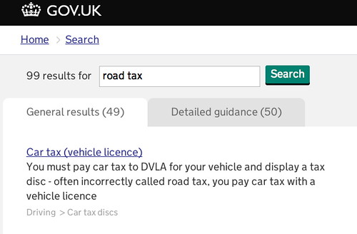 New Gov.uk site gets 'road tax' right "often incorrectly c… Flickr