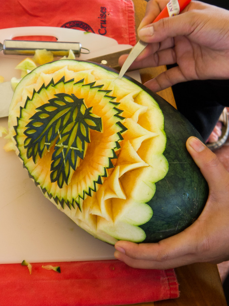 Fruit and vegetable carving demo Day 5 of the Mekong River… Flickr