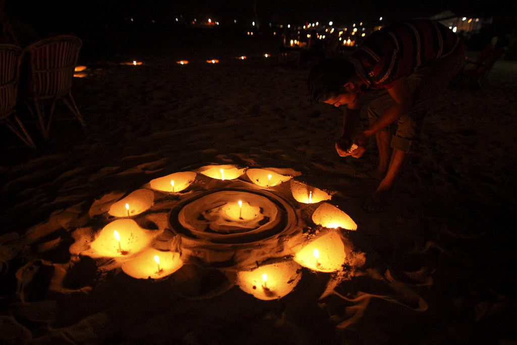 Diwali lights on the beach Nicolas Mirguet Flickr
